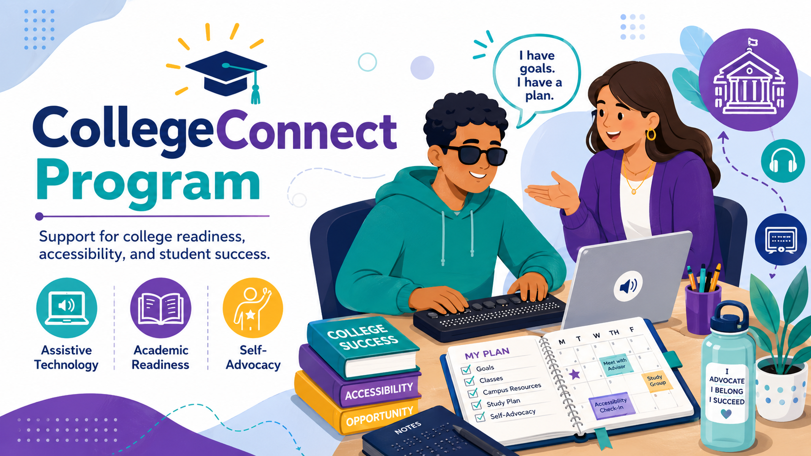 Graphic of a collegeconnnect session on time management 