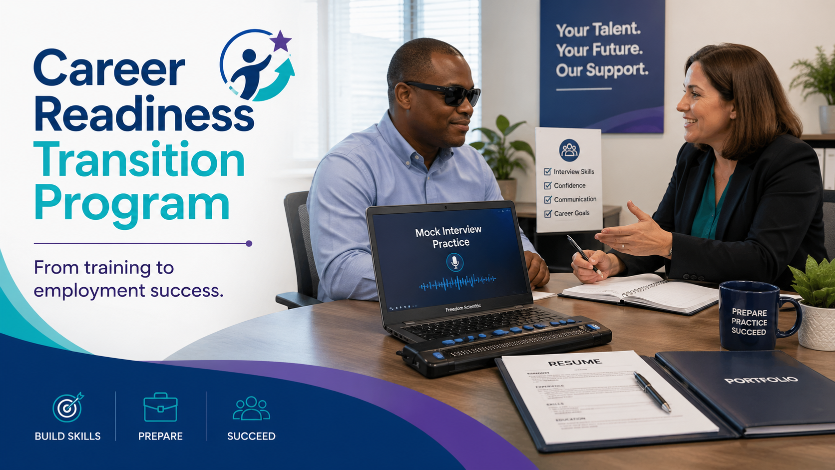 image of a gentleman conducting a mock interview 