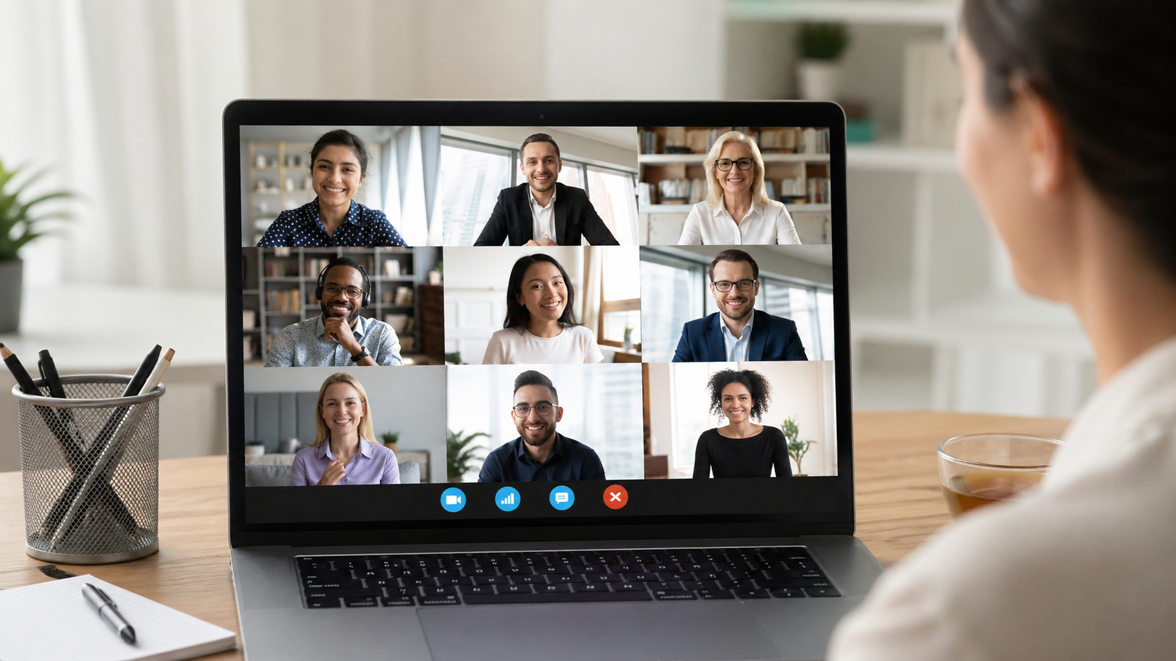 Image of a group virtual meeting of the collegeconnect program